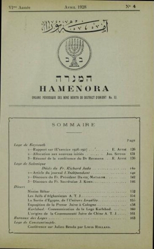 Hamenora. avril 1928 - Vol 06 N° 04